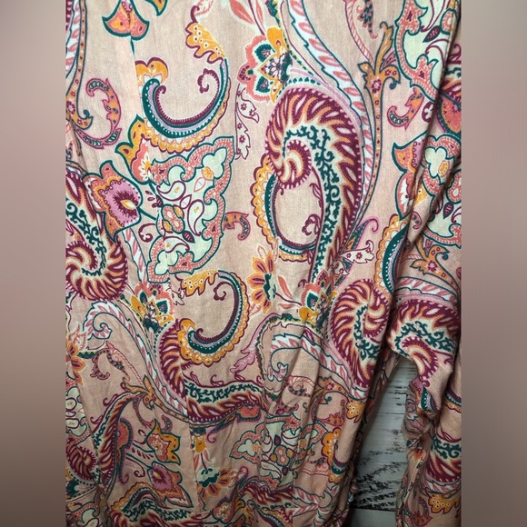 VENUS Paisley Print Linen Peach Pink Dress size 14 NWOT - Picture 13 of 16